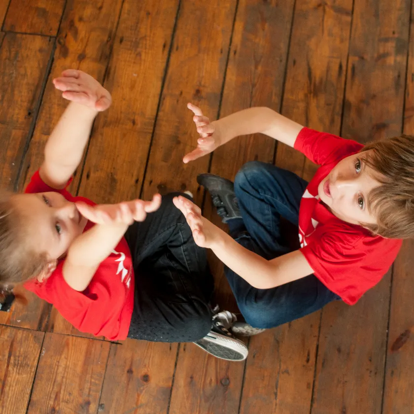 Kids dancing in drama school