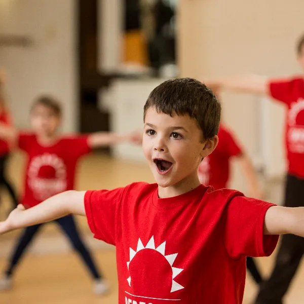 Children performing in class