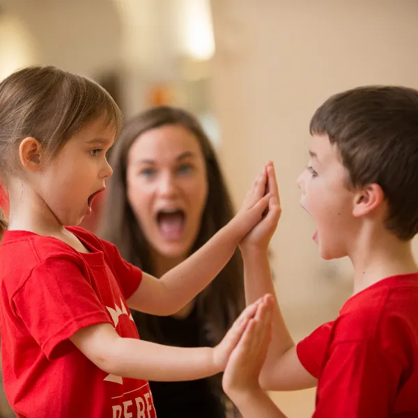 Children performing in class